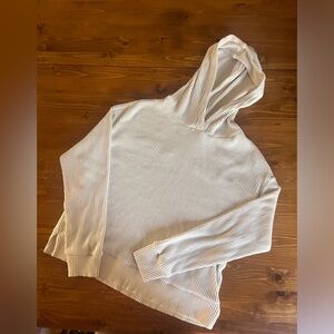 white hooded ribbed long sleeve gap size xs
